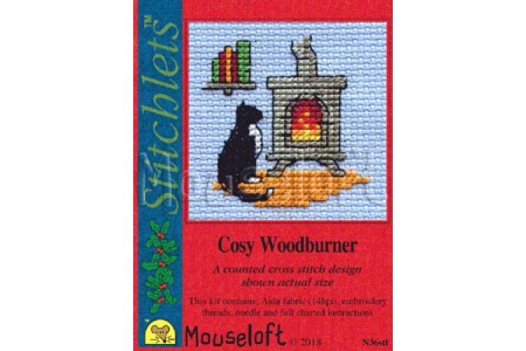 Cosy Woodburner Christmas Card Stitch Kit