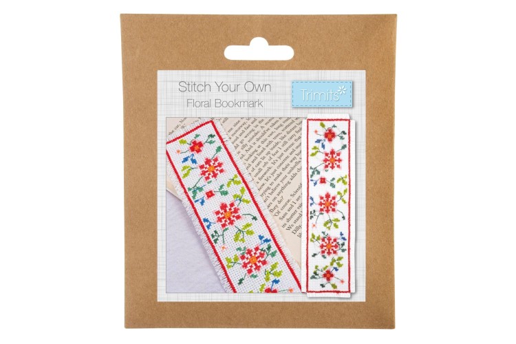 Counted Cross Stitch Kit: Floral Bookmark