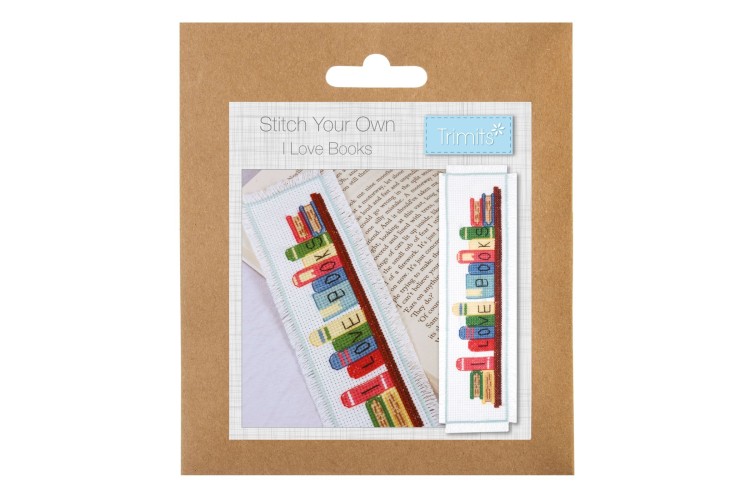 Counted Cross Stitch Kit: I Love Books Bookmark