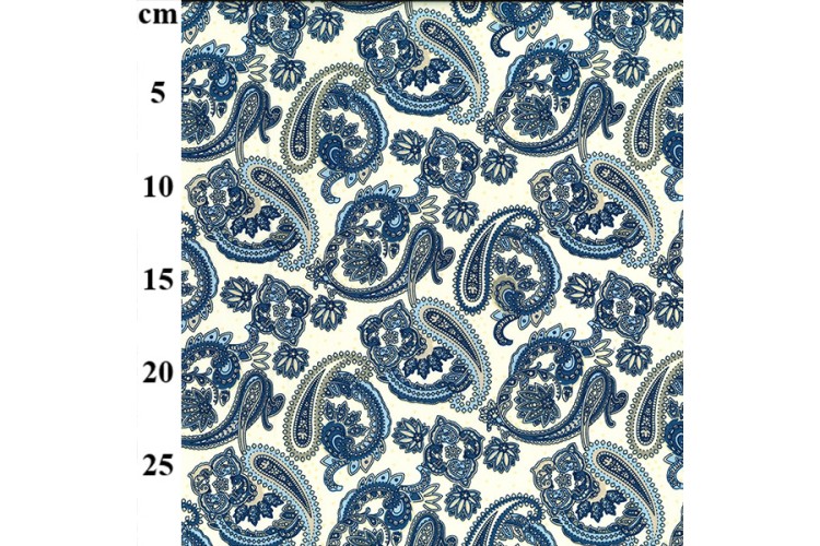 Cream Paisley Cotton Poplin