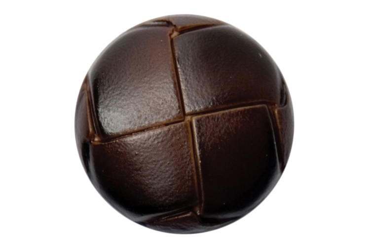 Dark Brown Leather Look Buttons 25mm 2B/0375