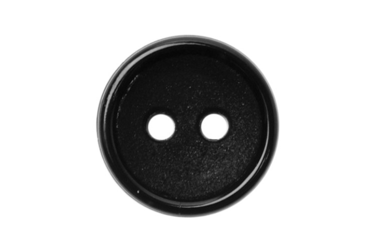 Dark Navy Blue Rimmed Button 11mm 2 Hole