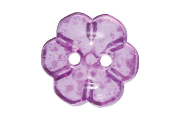 Dark Purple Flower Button 12mm 2 Hole