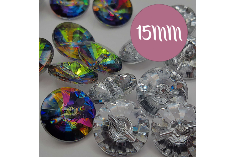 Diamante Look Shank Buttons 15mm