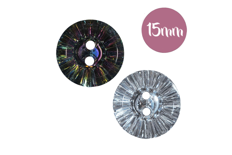 Diamante Look Two Hole Buttons 15mm