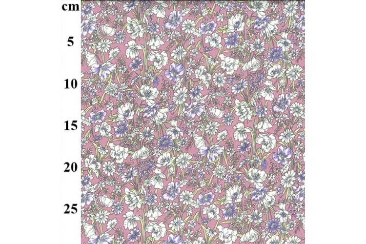 Dusty Rose Floral Cotton Poplin