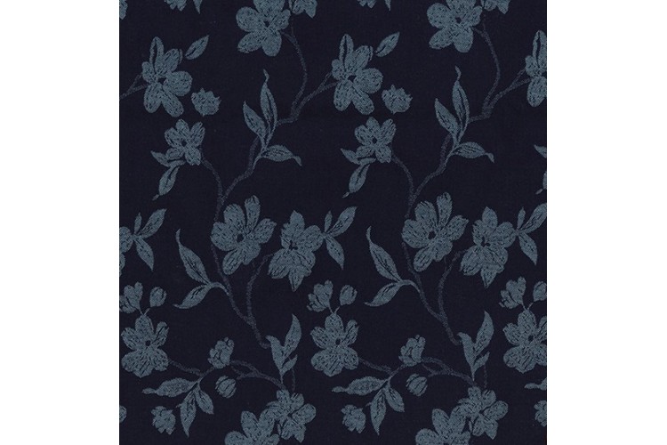 Embossed Denim Floral Stretch