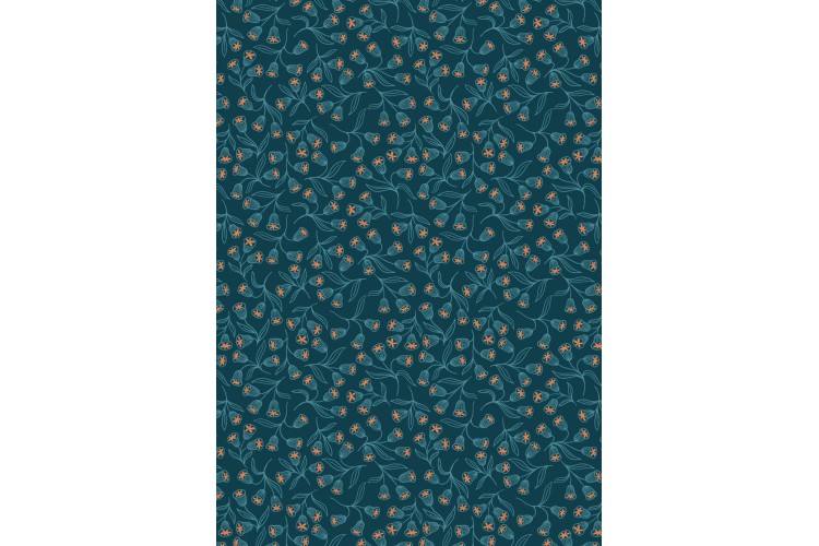 Enchanted Flowers on Dark Teal