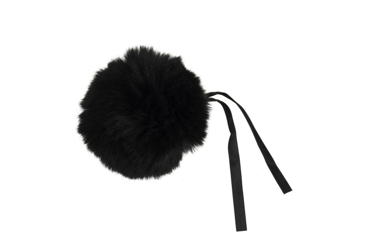 Faux Fur Pom Pom Black 11cm