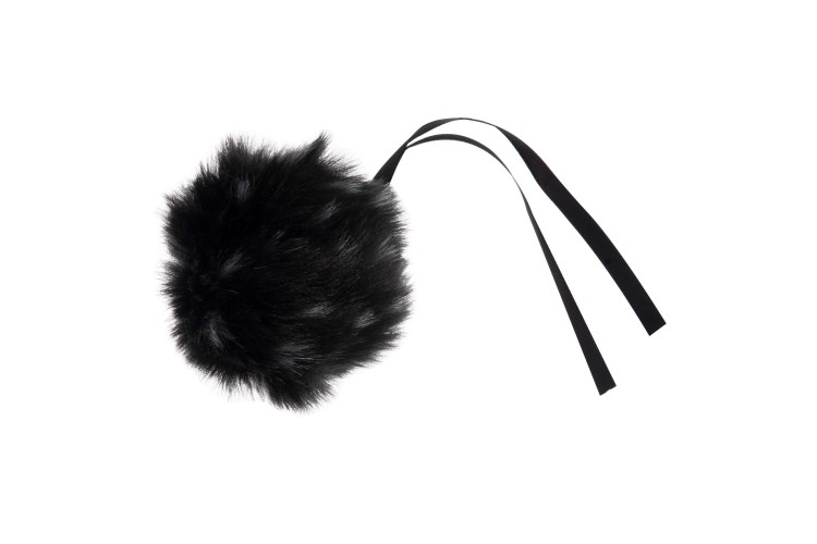 Faux Fur Pom Pom Black Spot 11cm