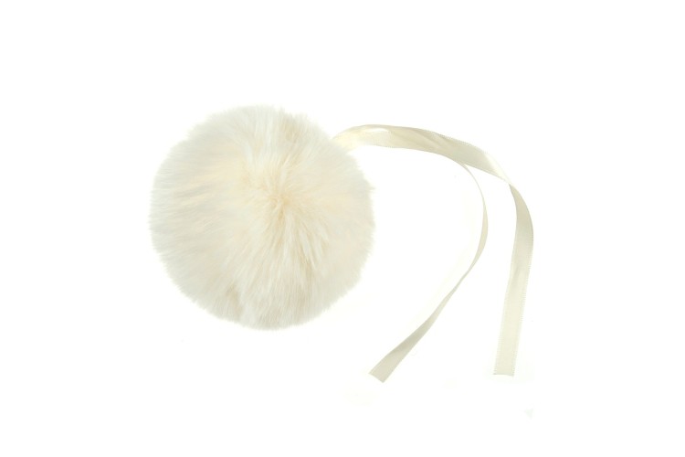 Faux Fur Pom Pom Cream 11cm