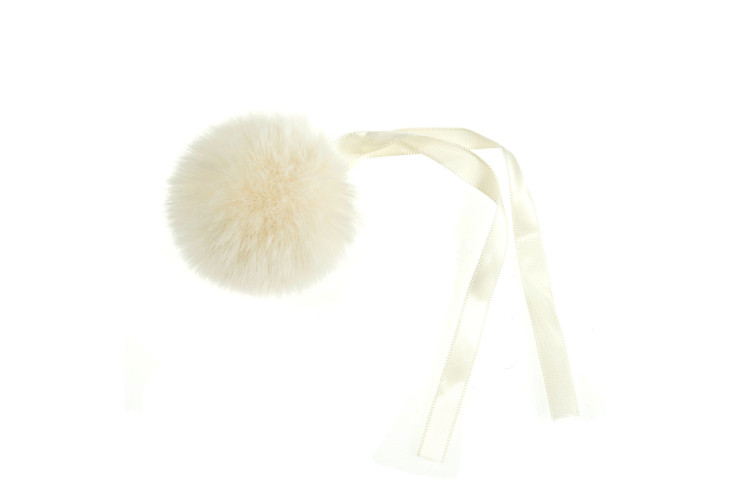 Faux Fur Pom Pom Cream 6cm