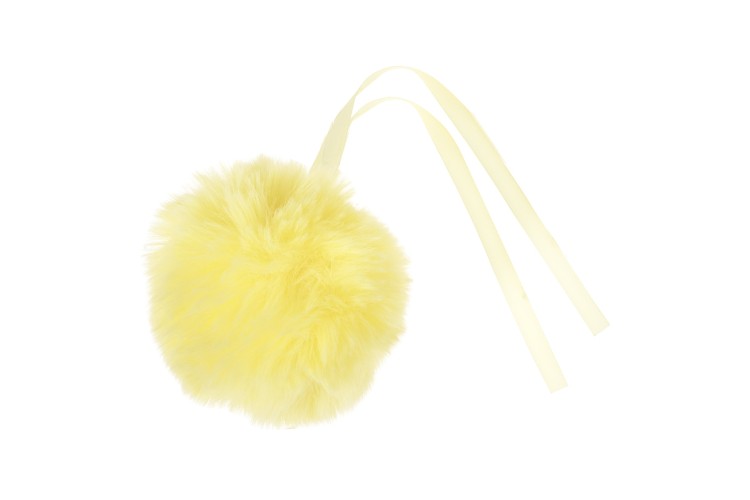 Faux Fur Pom Pom Lemon 11cm