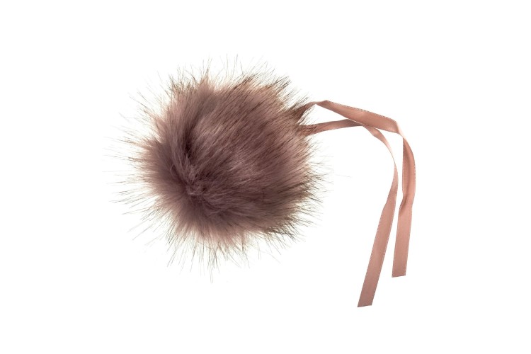 Faux Fur Pom Pom Mauve Tipped 11cm