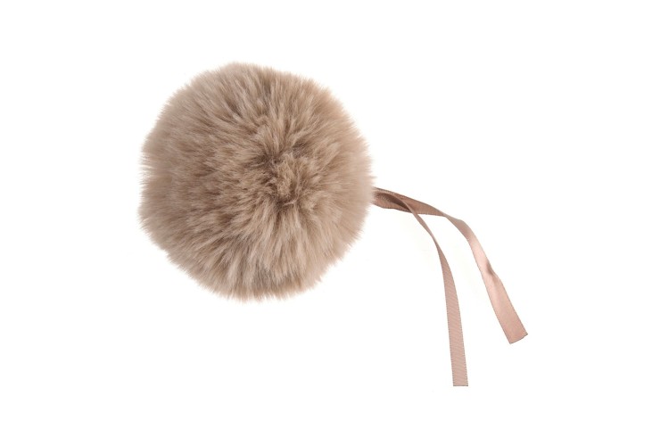 Faux Fur Pom Pom Natural 11cm