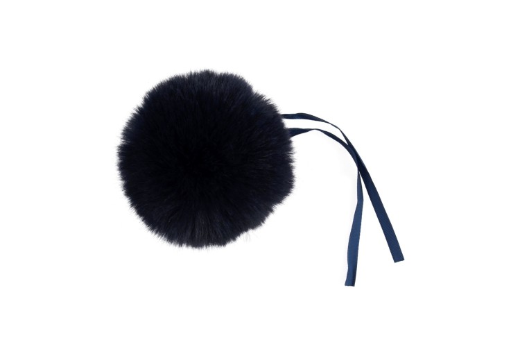 Faux Fur Pom Pom Navy 11cm