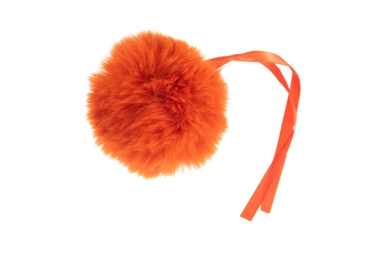 Faux Fur Pom Pom Orange 11cm