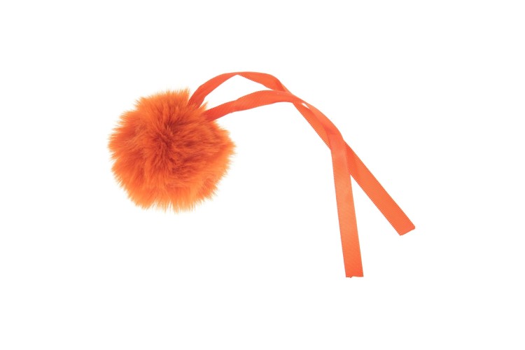 Faux Fur Pom Pom Orange 6cm