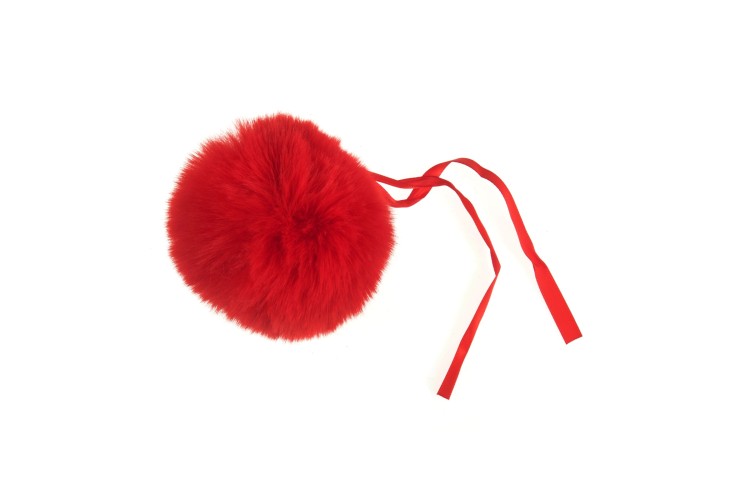 Faux Fur Pom Pom Red 11cm