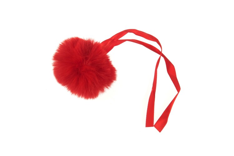 Faux Fur Pom Pom Red 6cm