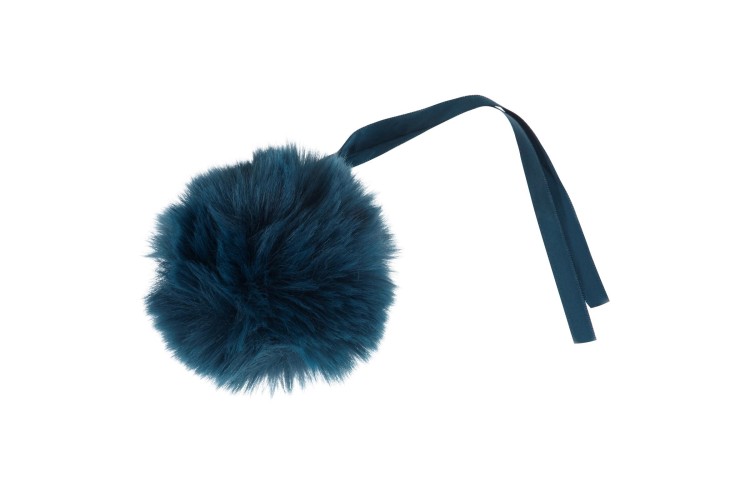 Faux Fur Pom Pom Teal 11cm