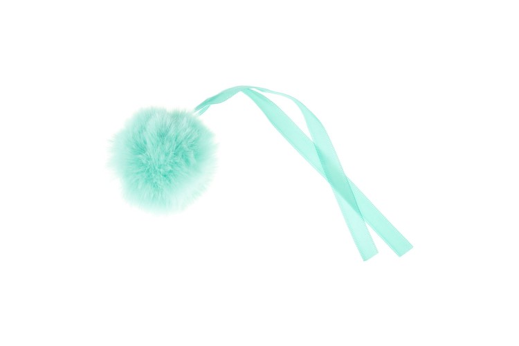 Faux Fur Pom Pom Turquoise 6cm