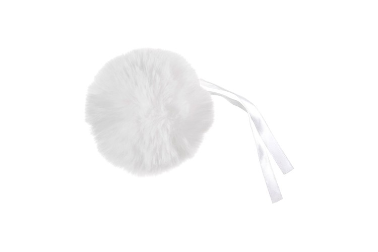 Faux Fur Pom Pom White 11cm