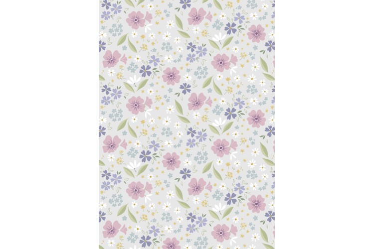 Floral Art on Pale Grey