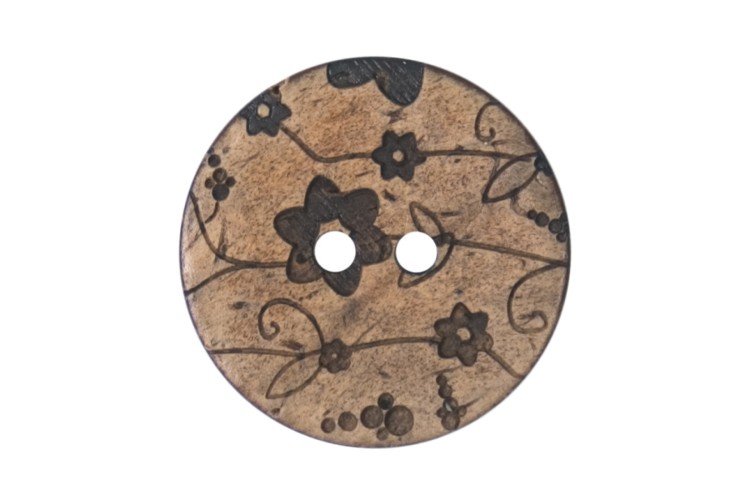 Floral Button 20mm Coconut