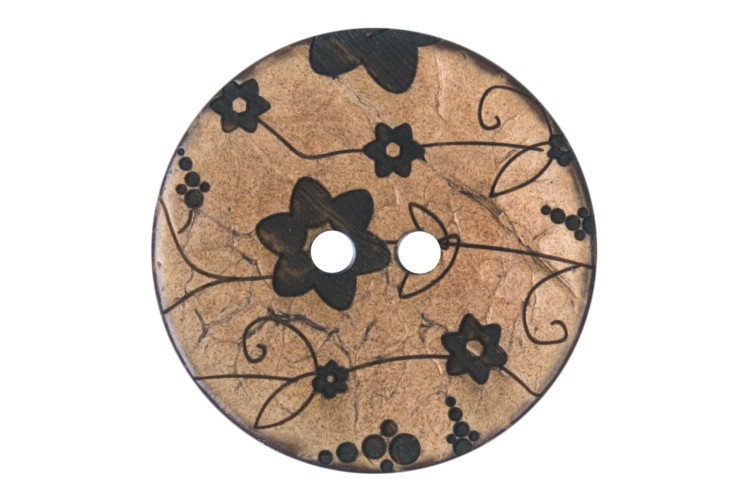 Floral Button 31mm Coconut