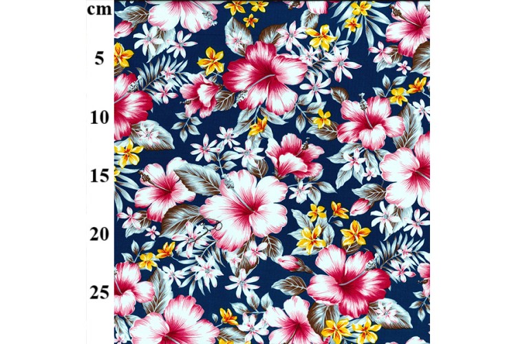 Floral Navy Cotton Poplin