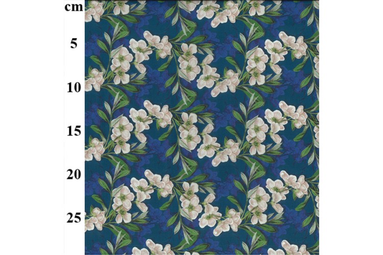 Floral Blue Cotton Lawn