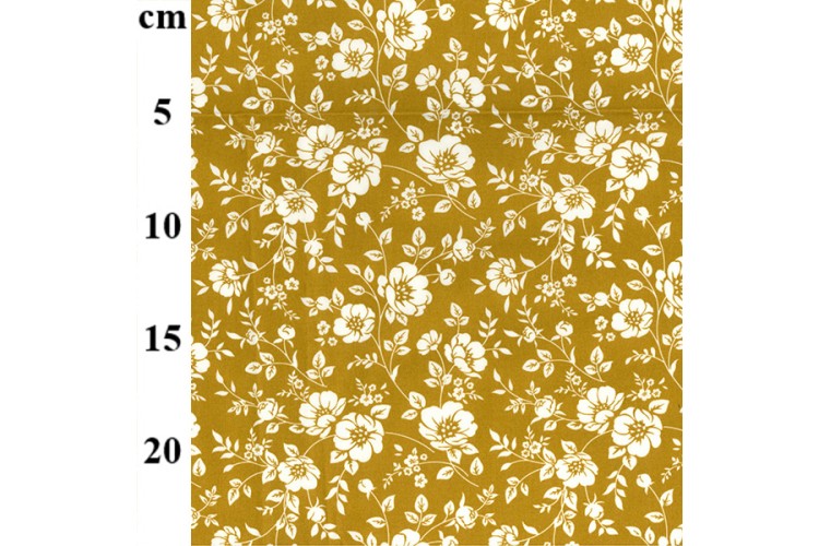 Floral Ochre Cotton Poplin