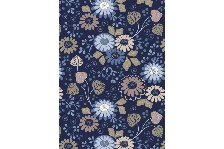 Floral on Indigo