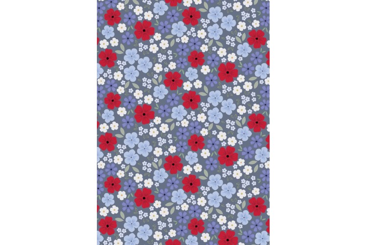 Floral Palette Slate Grey
