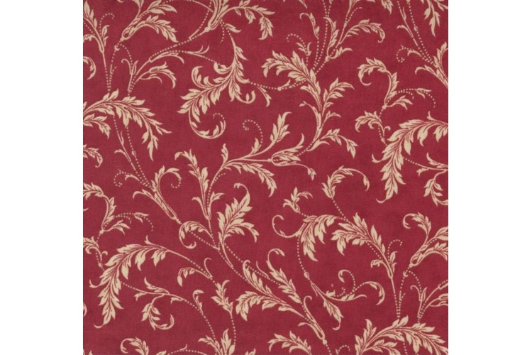 Floral Scroll on Crimson