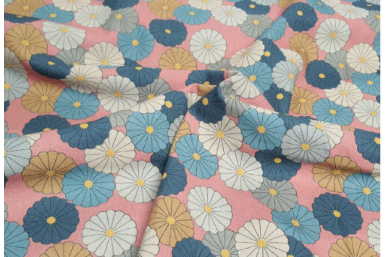 Flowerella Cotton/Linen Pink