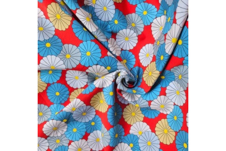 Flowerella Cotton/Linen Red