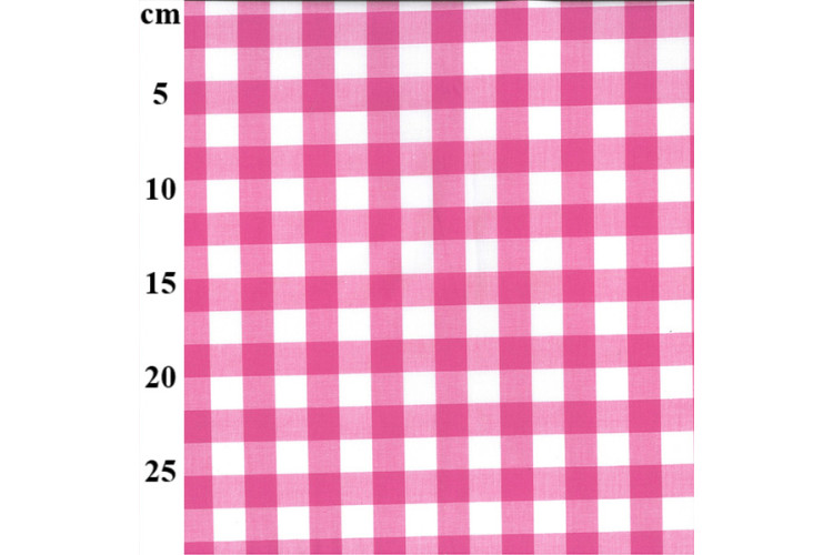 Fuchsia Pink 17mm Cotton Gingham