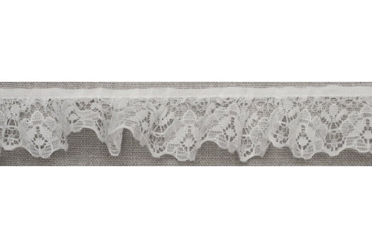 Gathered Lace White GL115