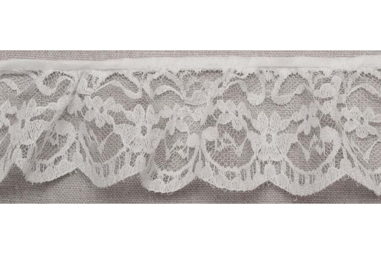 Gathered Lace White GL176