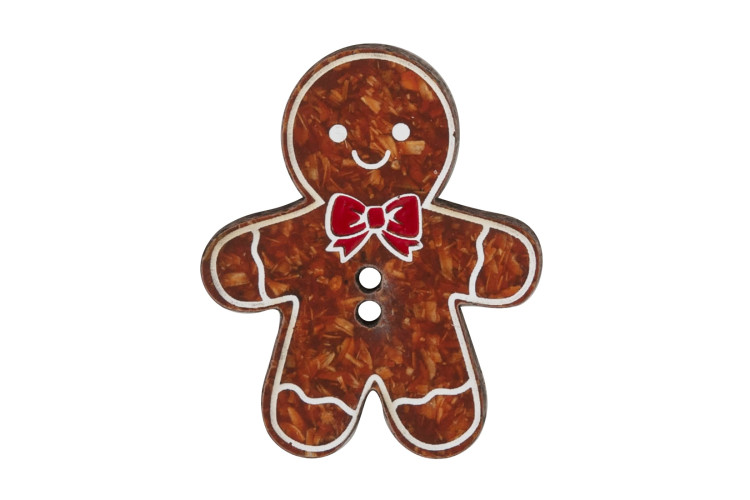 Gingerbread Man Buttons 30mm