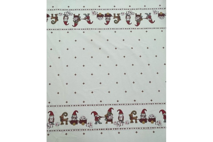 Gnome White Christmas Tablecloth