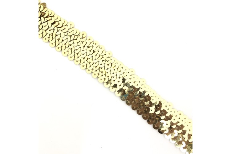 Gold Sequin 3-Line Stretch