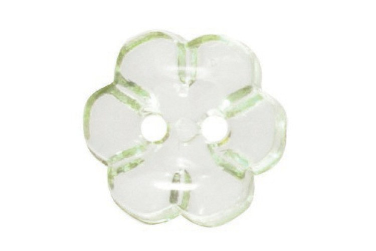 Green Flower Button 12mm 2 Hole