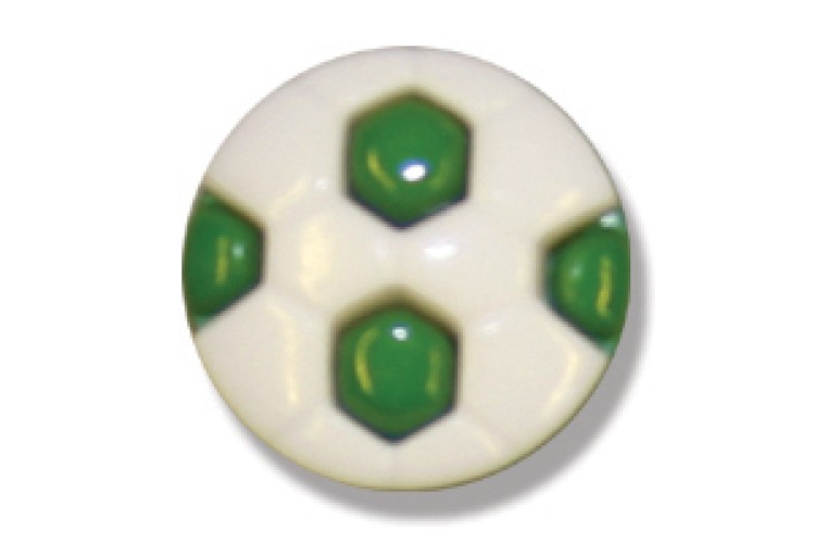 Green Football Button 13mm