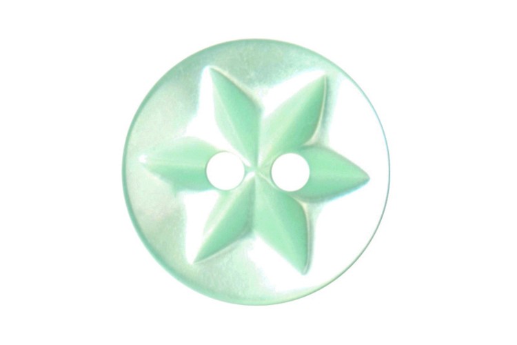 Green Star Button 15mm