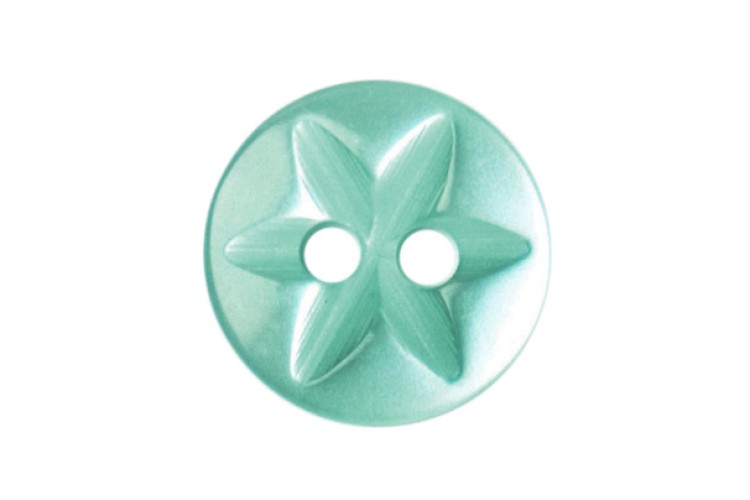 Green Turquoise Star Button 10mm