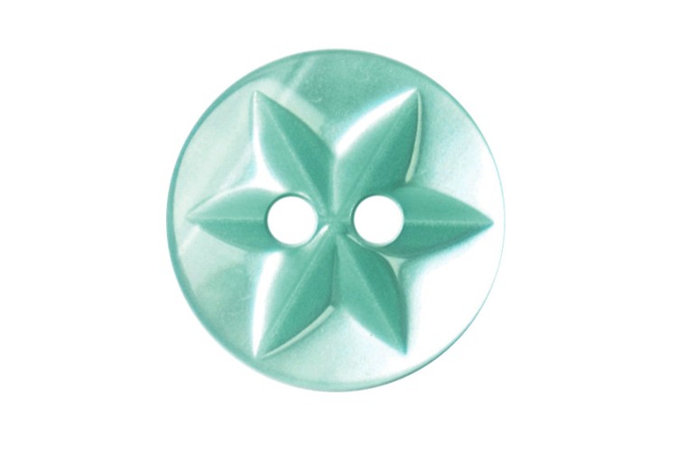 Green Turquoise Star Button 15mm