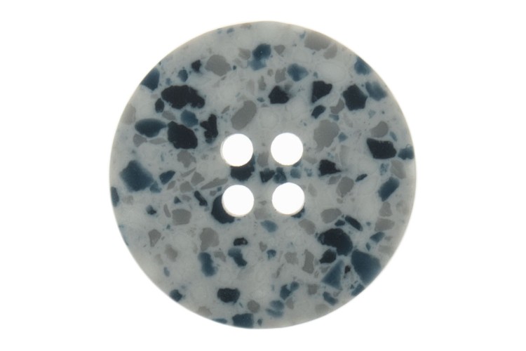 Grey Blue Recycled Plastic 25mm Button